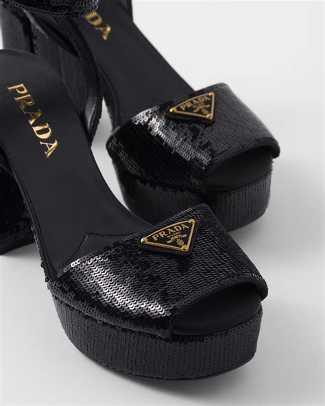 Prada satin platform sandals